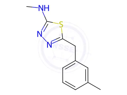 Chemical structure of N-Methyl-5-(3-methylbenzyl)-1,3,4-thiadiazol-2-amine