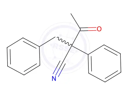 Chemical structure of 2-Benzyl-3-oxo-2-phenylbutanenitrile