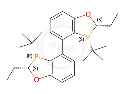 Chemical structure of (2S,2'S,3S,3'S)-3,3'-Di-tert-butyl-2,2'-diethyl-2,2',3,3'-tetrahydro-4,4'-bibenzo[d][1,3]oxaphosphole