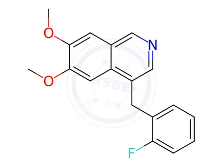 Chemical structure of 4-(2-Fluorobenzyl)-6,7-dimethoxyisoquinoline