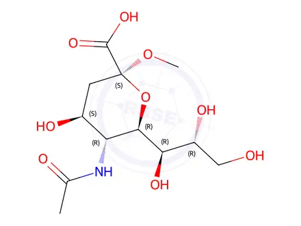 Chemical structure of 2-O-Methyl-β-D-N-acetylneuraminic Acid