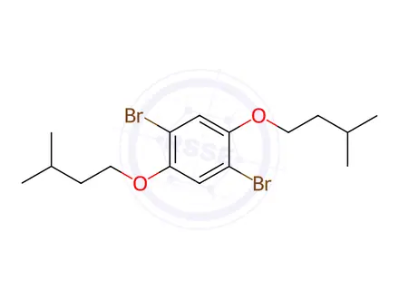 Chemical structure of Benzene, 1,4-dibromo-2,5-bis(3-methylbutoxy)-