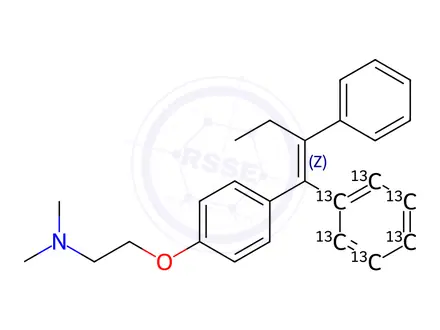 Chemical structure of Tamoxifen-13C6