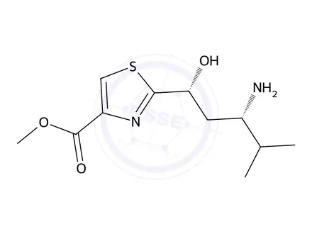Chemical structure of Methyl 2-((1R,3S)-3-amino-1-hydroxy-4-methylpentyl)thiazole-4-carboxylate