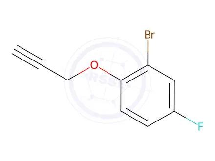 Chemical structure of Benzene, 2-bromo-4-fluoro-1-(2-propyn-1-yloxy)-