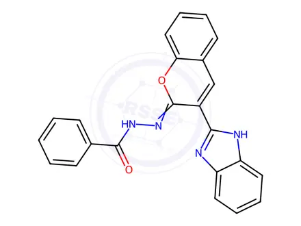 Chemical structure of N'-[(2Z)-3-(1H-1,3-Benzodiazol-2-yl)-2H-chromen-2-ylidene]benzohydrazide