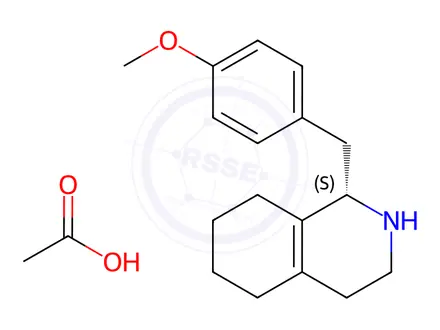Chemical structure of (S)-1-(4-Methoxybenzyl)-1,2,3,4,5,6,7,8-octahydroisoquinoline acetate salt