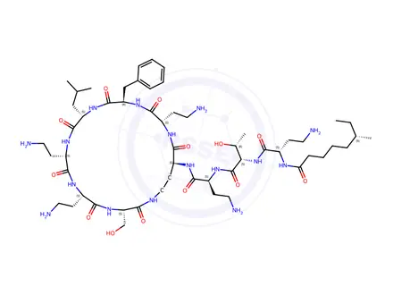Chemical structure of Polymyxin Impurity 56 X Trifluoroacetate