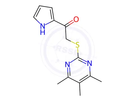 Chemical structure of 1-(1h-Pyrrol-2-yl)-2-((4,5,6-trimethylpyrimidin-2-yl)thio)ethan-1-one