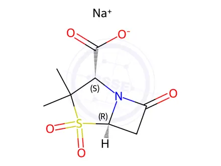 Chemical structure of Sodium sulbactam