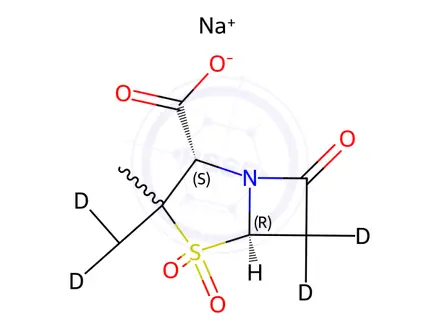 Chemical structure of Sulbactam-d5 Sodium Salt (Major)