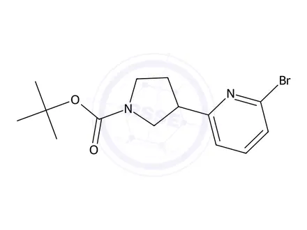 Chemical structure of tert-Butyl 3-(6-bromo-2-pyridinyl)-1-pyrrolidinecarboxylate