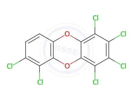 Chemical structure of 1,2,3,4,6,7-Hexachlorodibenzo-p-dioxin