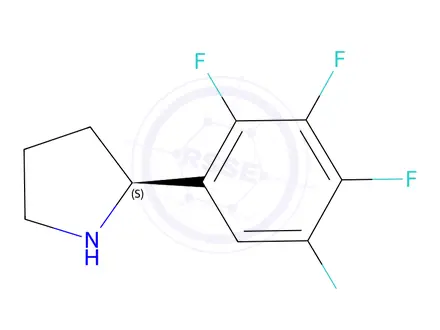 Chemical structure of (S)-2-(2,3,4,5-tetrafluorophenyl)pyrrolidine
