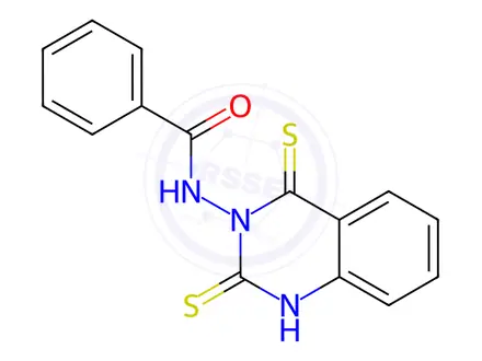Chemical structure of N-(2,4-Dithioxo-1,2-dihydroquinazolin-3(4H)-yl)benzamide