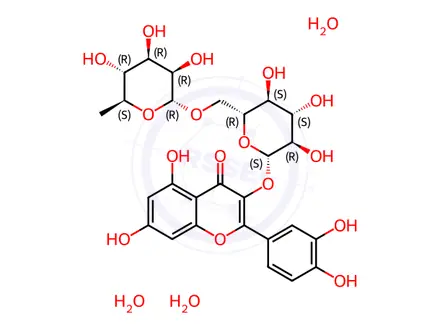 Chemical structure of (+)-Rutin trihydrate
