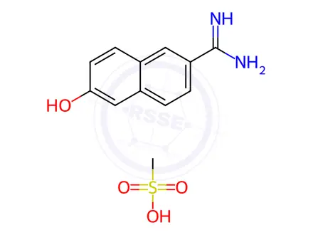 Chemical structure of Nafamostat Impurity 16(Mesylate)