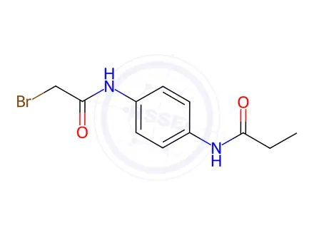 Chemical structure of N-{4-[(2-Bromoacetyl)amino]phenyl}propanamide