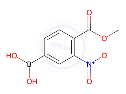 Chemical structure of 4-Methoxycarbonyl-3-nitrophenylboronic acid