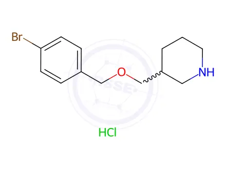 Chemical structure of 3-{[(4-Bromobenzyl)oxy]methyl}piperidine hydrochloride