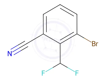 Chemical structure of Benzonitrile, 3-bromo-2-(difluoromethyl)-