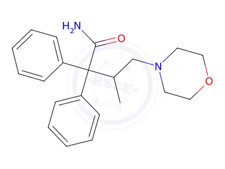 Chemical structure of rac 2,2-Diphenyl-3-methyl-4-morpholinobutanamide