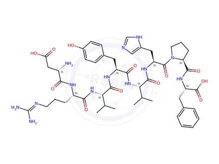 Chemical structure of Angiotensin Acetate