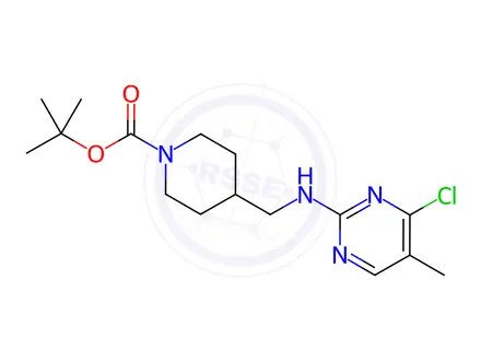 Chemical structure of tert-Butyl 4-(((4-chloro-5-methylpyrimidin-2-yl)amino)methyl)piperidine-1-carboxylate