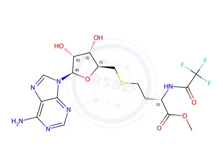 Chemical structure of (S)-5'-S-[4-Methoxy-4-oxo-3-[(trifluoroacetyl)amino]butyl]-5'-thioadenosine