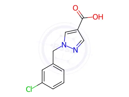 Chemical structure of 1-[(3-chlorophenyl)methyl]-1h-pyrazole-4-carboxylic acid