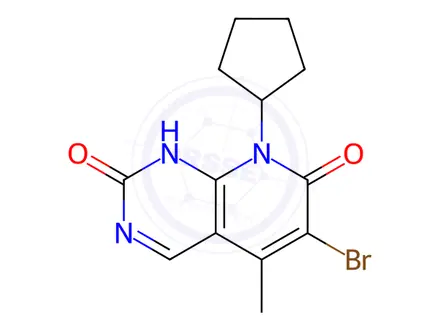 Chemical structure of 6-Bromo-8-cyclopentyl-2-hydroxy-5-methylpyrido[2,3-d]pyrimidin-7(8H)-one