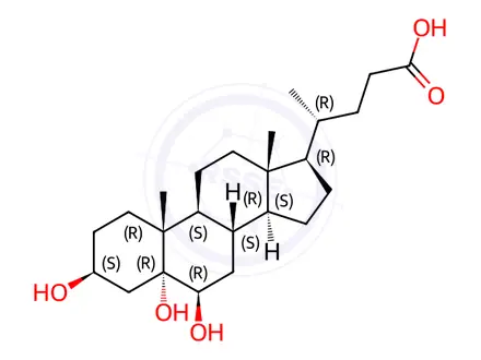 Chemical structure of 3β,5α,6β-Trihydroxycholanoic acid