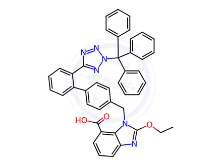 Chemical structure of Candesartan N2-Trityl Impurity
