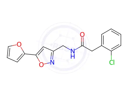 Chemical structure of 2-(2-Chlorophenyl)-N-((5-(furan-2-yl)isoxazol-3-yl)methyl)acetamide