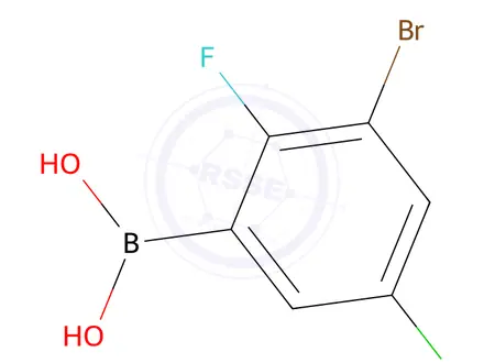 Chemical structure of B-(3-Bromo-5-chloro-2-fluorophenyl)boronic acid