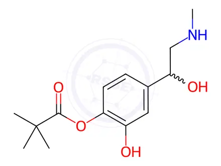 Chemical structure of 4-Pivaloyl racepinephrine