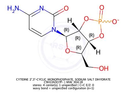 Chemical structure of CYTIDINE 2'',3''-CYCLIC MONOPHOSPHATE, SODIUM SALT DIHYDRATE