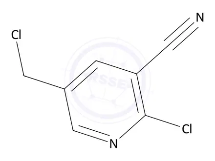 Chemical structure of 2-chloro-5-(chloromethyl)pyridine-3-carbonitrile