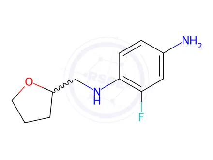 Chemical structure of 2-Fluoro-N1-((tetrahydrofuran-2-yl)methyl)benzene-1,4-diamine