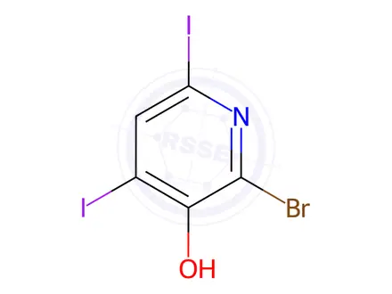 Chemical structure of 2-Bromo-4,6-diiodopyridin-3-ol