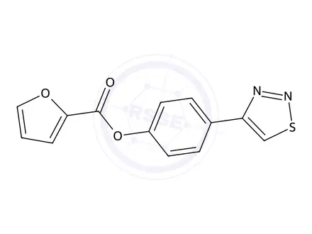 Chemical structure of 4-(1,2,3-Thiadiazol-4-yl)phenyl furan-2-carboxylate