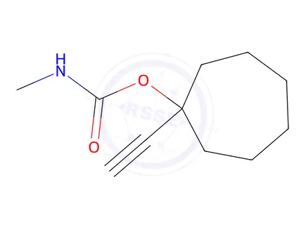 Chemical structure of Carbamic acid, methyl-, 1-ethynylcycloheptyl ester (6CI)