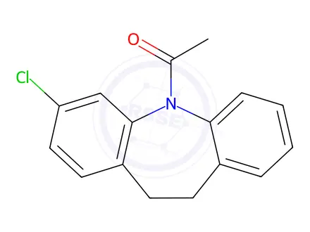 Chemical structure of 5-Acetyl-3-chloro-10,11-dihydrodibenzo[b,f]azepine