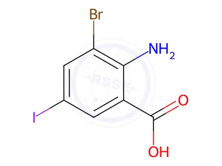 Chemical structure of 2-Amino-3-bromo-5-iodobenzoic acid