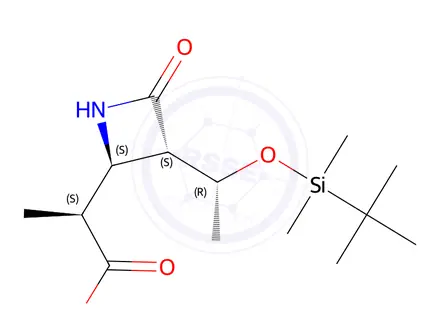 Chemical structure of (S)-2-((2S,3S)-3-((R)-1-((tert-Butyldimethylsilyl)oxy)ethyl)-4-oxoazetidin-2-yl)propanoic Acid