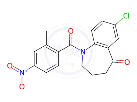 Chemical structure of 7-Chloro-1-(2-methyl-4-nitrobenzoyl)-3,4-dihydro-1H-benzo[b]azepin-5(2H)-one