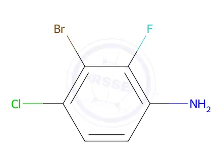 Chemical structure of 3-Bromo-4-chloro-2-fluoroaniline