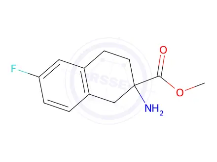 Chemical structure of 2-Amino-6-fluoro-1,2,3,4-tetrahydro-naphthalene-2-carboxylic Acid methyl ester