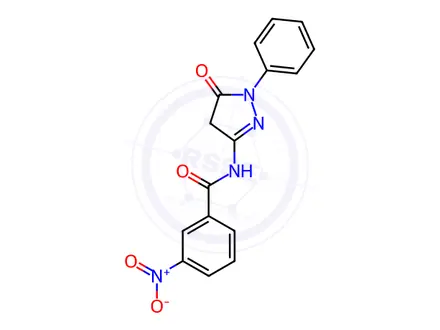 Chemical structure of 3-Nitro-N-(5-oxo-1-phenyl-4,5-dihydro-1H-pyrazol-3-yl)benzamide