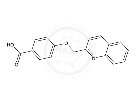 Chemical structure of 4-(2-Quinolinylmethoxy)benzoic acid
